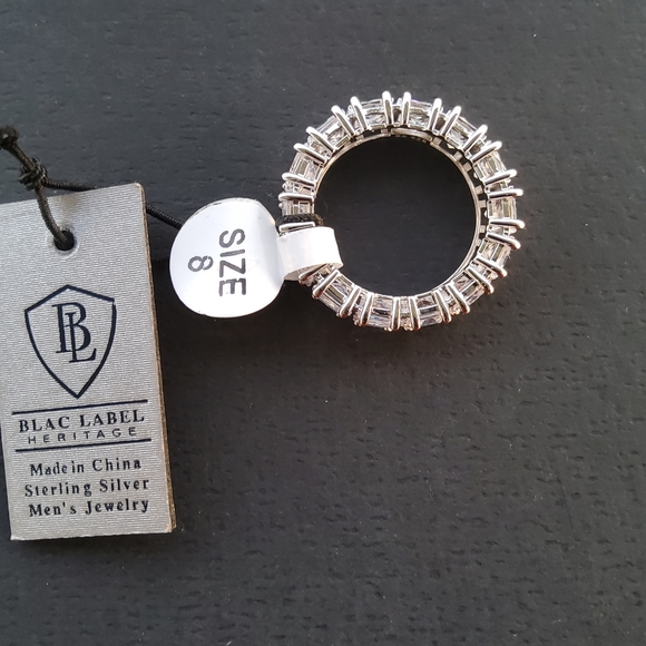 Unisex Sterling Silver Ring sz 8 - Picture 5 of 8